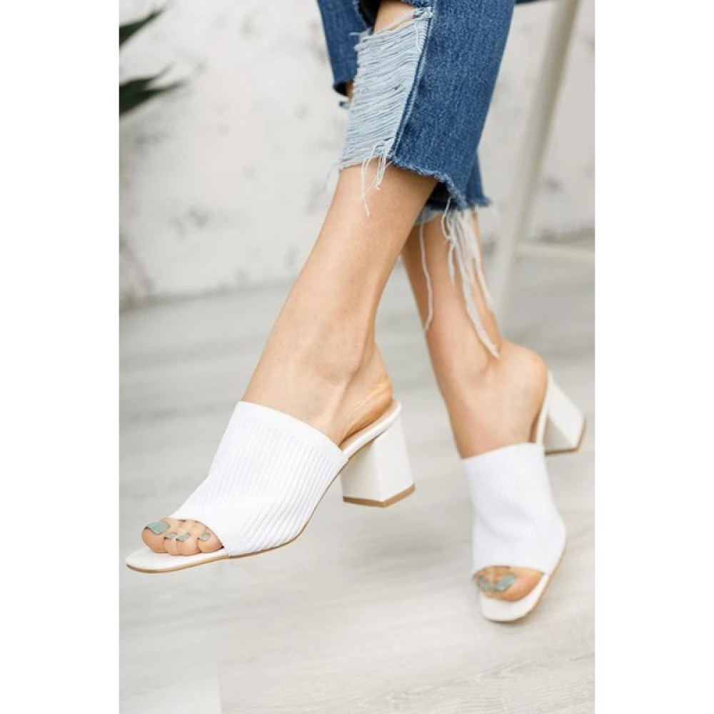Eldora Shoes Beyaz Triko Terlik Kadın Terlikleri ve Sandaletleri Fiyatı