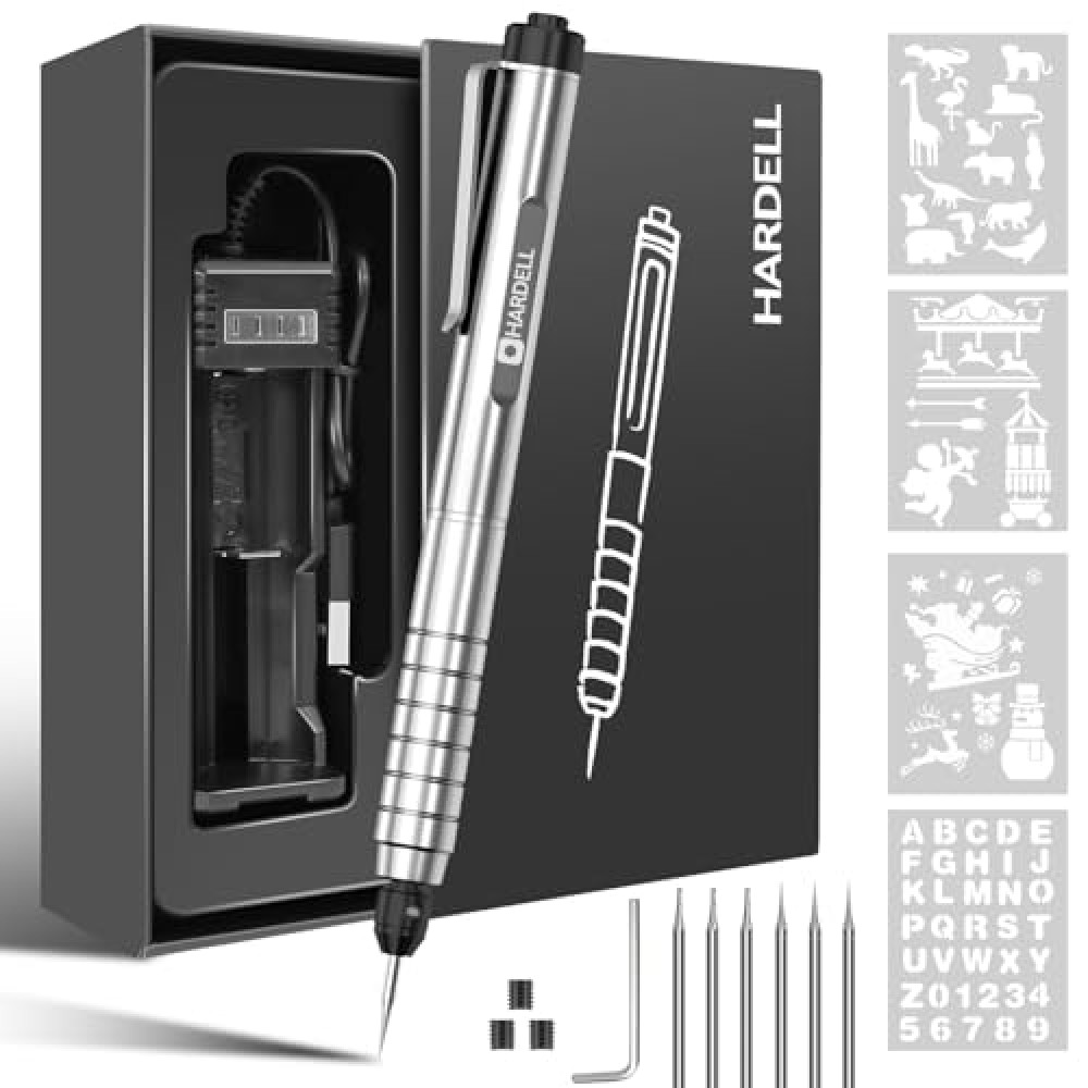 Electric Engraving Pen, HARDELL Engraver Tool 37000RPM, USB Cordless Engraving Machine for Artists&DIYers, Portable DIY Rotary Engraver for Jewelry Wood Glass Stone Carving