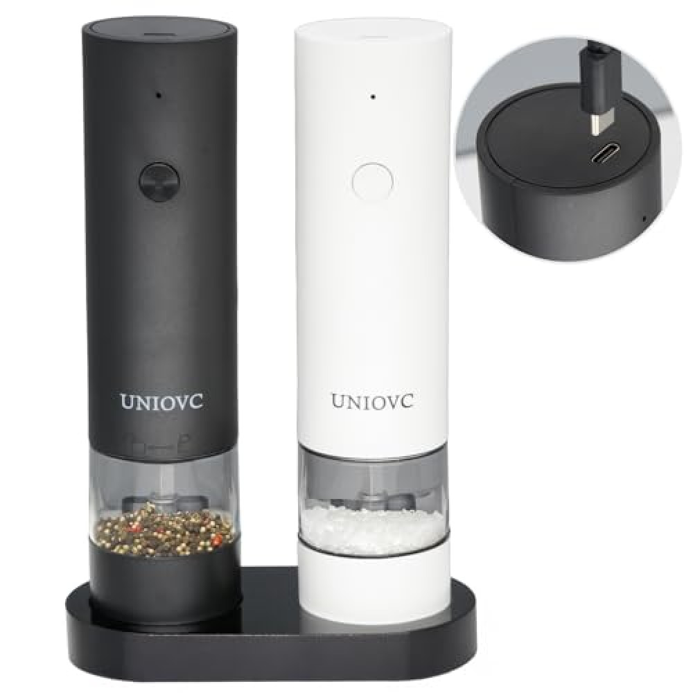 Electric Salt and Pepper Grinder Set,Automatic Pepper Mill Grinder with adjustable Coarseness,Refillable Salt and Pepper Mill Set, Electric Salt Shakers Set Tableware Gifts