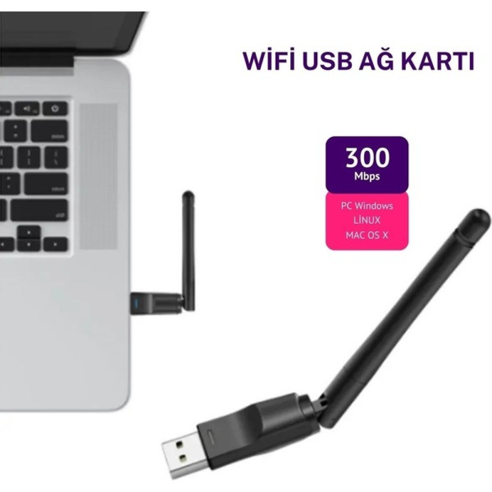 Electrimax 300 Mbps Uyumlu Antenli Wireless Adaptör Wifi Alıcı Wireless Adaptör Fiyatı