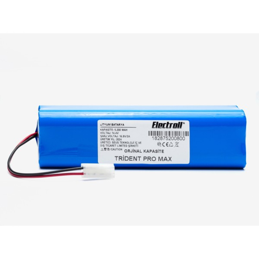 Electroll Trident Pro Max Uyumlu Robot Süpürge Batarya 14.4V 5200 Mah Li-Ion Pil Batarya Elektrikli Süpürge Aksesuarları Fiyatı