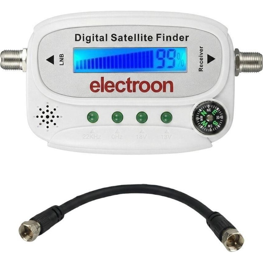 Electroon ANT-9505 Satfinder LCD Ekranlı Pusulalı Dijital Uydu Bulucu +Ara Kablolu - Beyaz Diğer Fiyatı