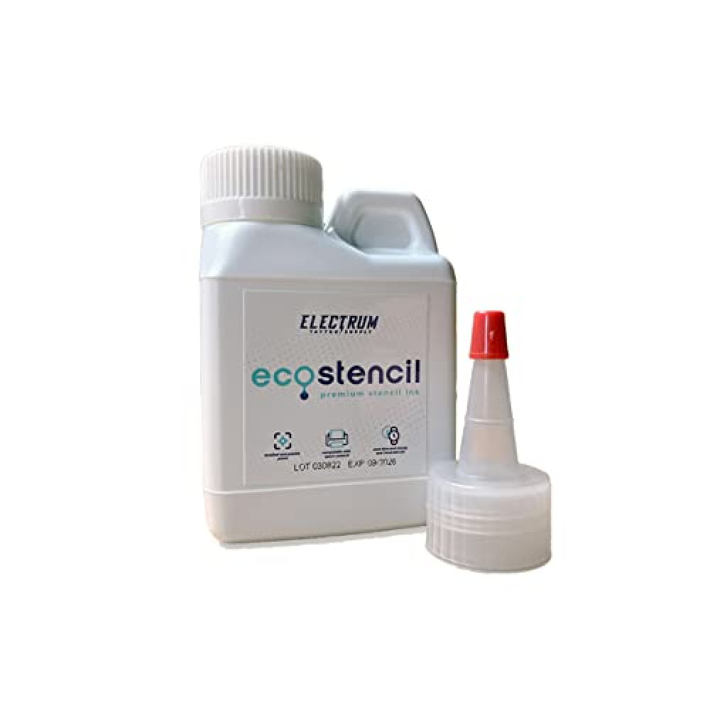 Electrum Eco Stencils Ink for Epson Eco Tank Printers, Methyl Violet-Based Stencil Ink Creates Flawless Stencils That Last up to 1 Hour, Premium Tattoo Stencil Ink Proudly Made in The USA, 4 Ounces