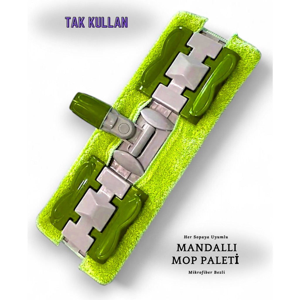 Elefan Yeşil Mandallı Mop Paleti Her Sopaya Uyumlu 1 Adet Mikrofiber Bezli ( Sopasız Gelecektir) Deterjan ve Temizlik Ürünleri Fiyatı