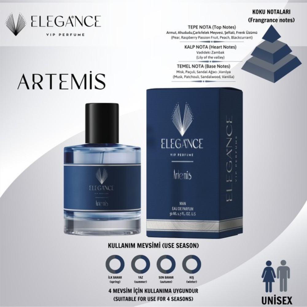 Elegance Vip Perfume Artemis 50 ml Edp Unisex Parfüm (Unisex) Kadın Parfümleri Fiyatı