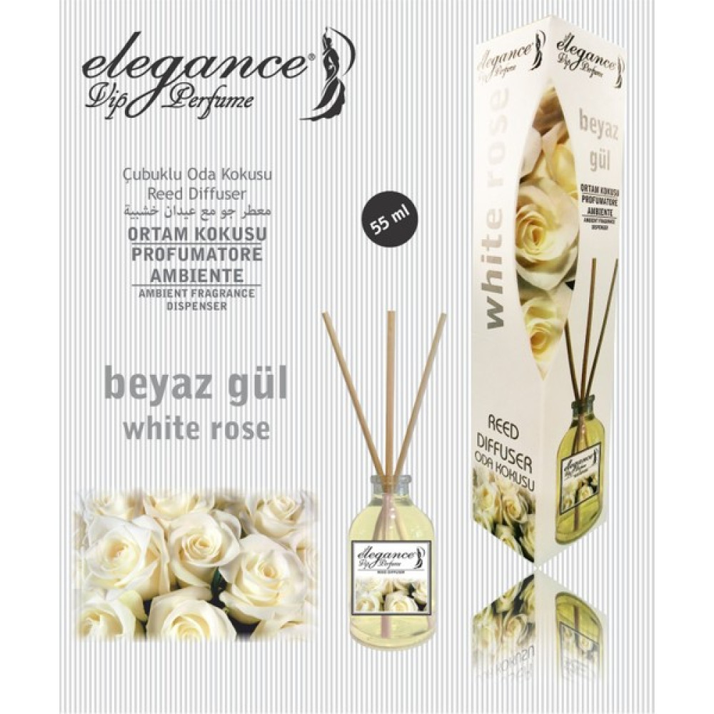 Elegance Vip Perfume Beyaz Gül Reed Diffuser Bambu Çubuklu Oda Kokusu 55 ml Oda Kokusu Fiyatı
