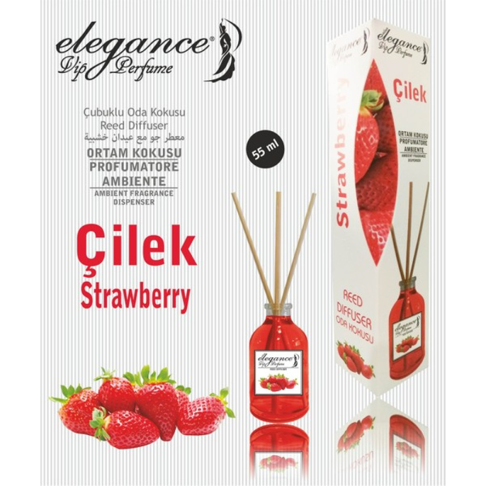 Elegance Vip Perfume Çilek Reed Diffuser Bambu Çubuklu Oda Kokusu 55 ml Oda Kokusu Fiyatı
