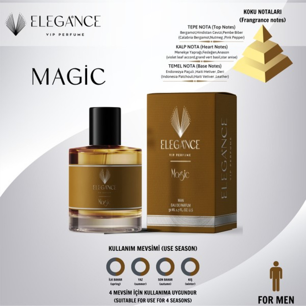 Elegance Vip Perfume Magic 50 ml Edp Erkek Parfümü (For Men) Kadın Parfümleri Fiyatı