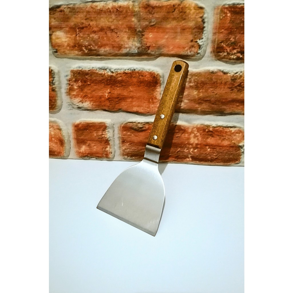 Elegancev Ahşap Saplı Çelik Eğri Spatula -Küçük Boy - 1 Adet - yok Diğer Fiyatı