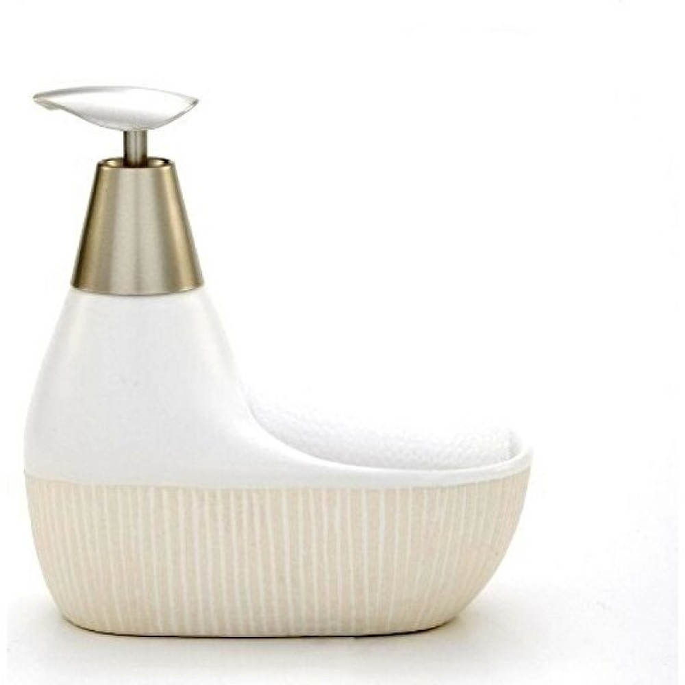 Elegancev Süngerli Desenli Seramik Sıvı Sabunluk -Beyaz Czg - Beyaz - 15 cm Sabunluk Fiyatı