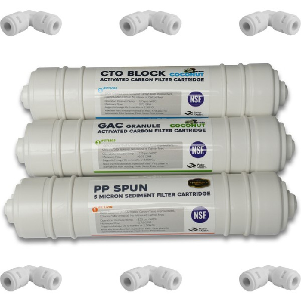Elegpure Yüksek Kalite Inline Kapalı Kasa Tüm Su Arıtma Cihazları Ile Uyumlu Kolay Quick Bağlantı 3'lü Filtre Seti - Beyaz Bahçe Makinesi Aksesuar & Yedek Parça Fiyatı
