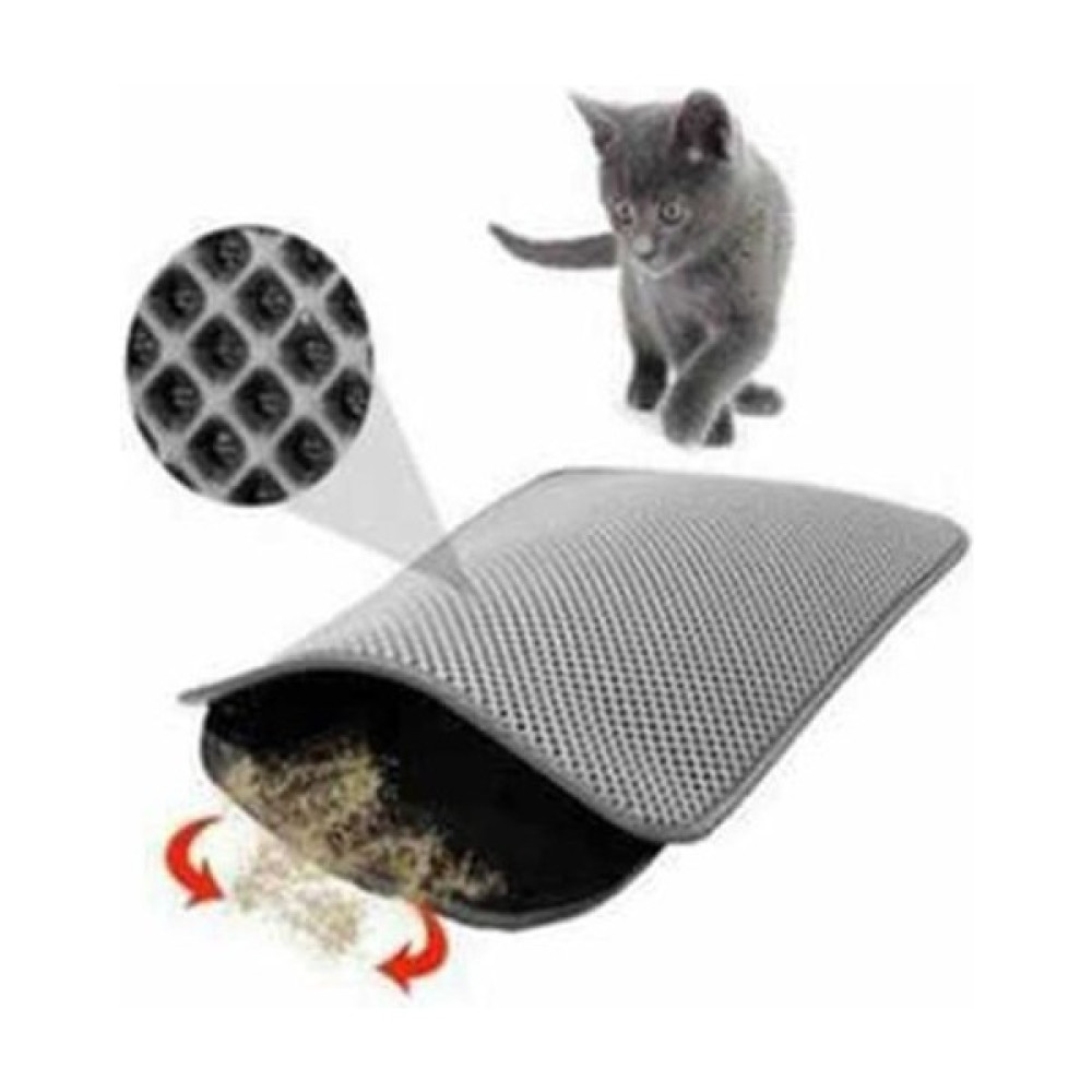 Elekli Kedi Kumu Paspası İthal Köpük Kauçuk 60 x 45 cm Gri Evcil Hayvan Ürünleri Fiyatı