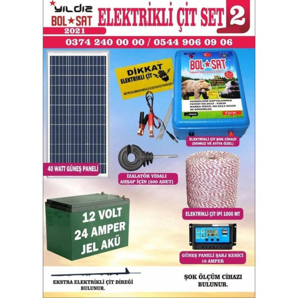 Elektrikli Çit Seti Domuz ve Ayı 1000 mt Lik - Beyaz Bahçe Çiti Fiyatı