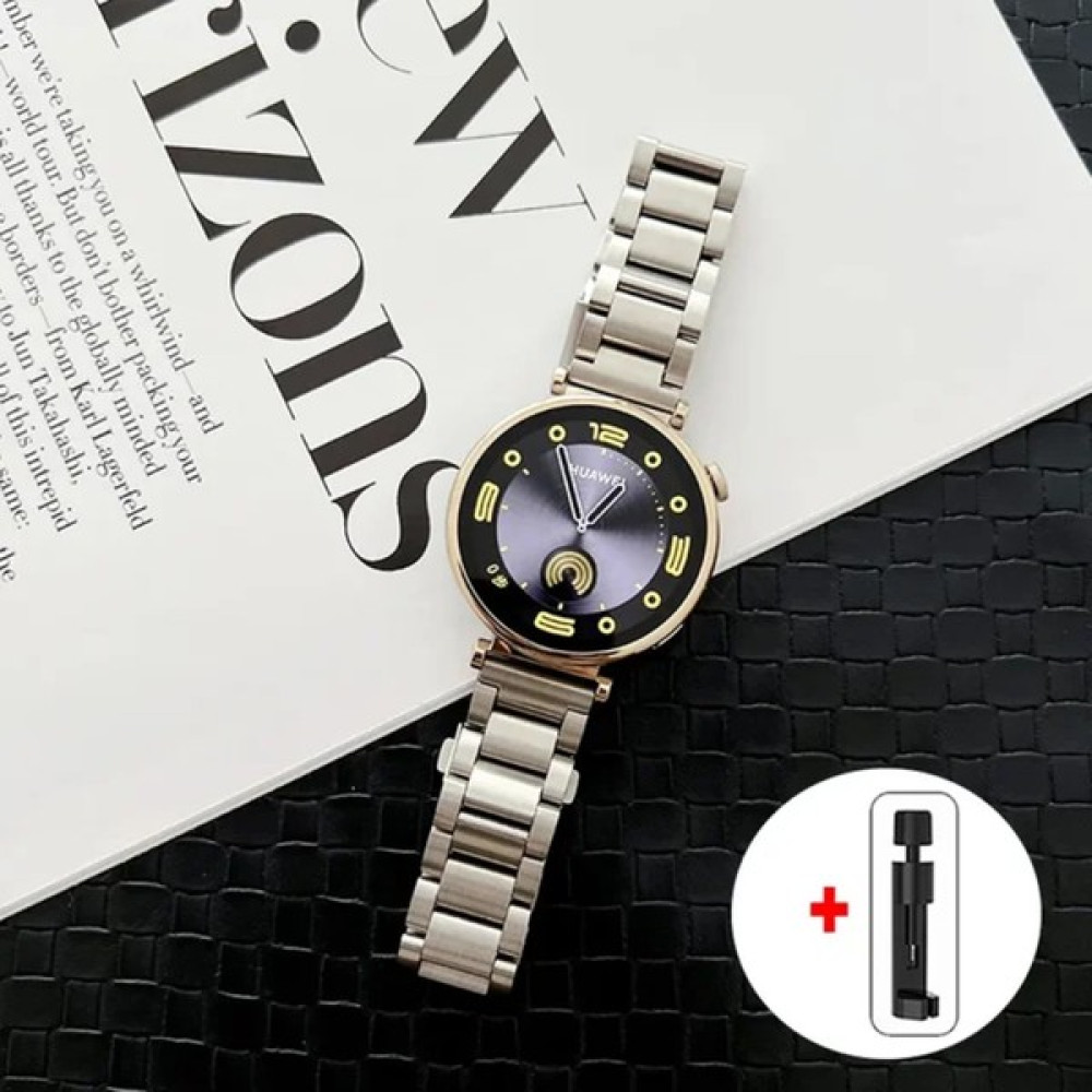 Elektro Fast Huawei Watch Gt4 41 mm Uyumlu Klasik Paslanmaz Çelik Kordon 18MM - Gri Giyilebilir Teknoloji Aksesuarları Fiyatı