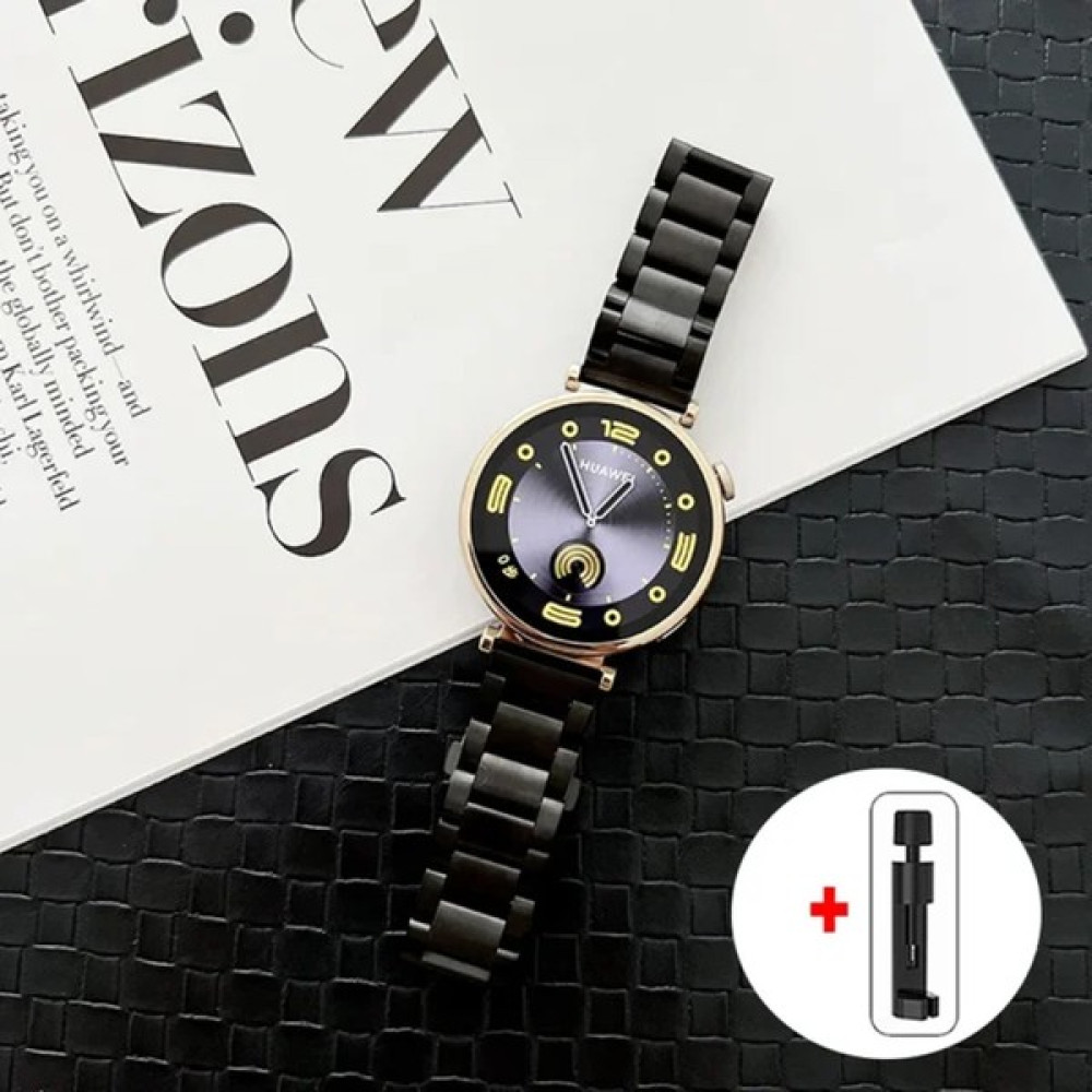 Elektro Fast Huawei Watch Gt4 41 mm Uyumlu Klasik Paslanmaz Çelik Kordon 18MM - Siyah Giyilebilir Teknoloji Aksesuarları Fiyatı