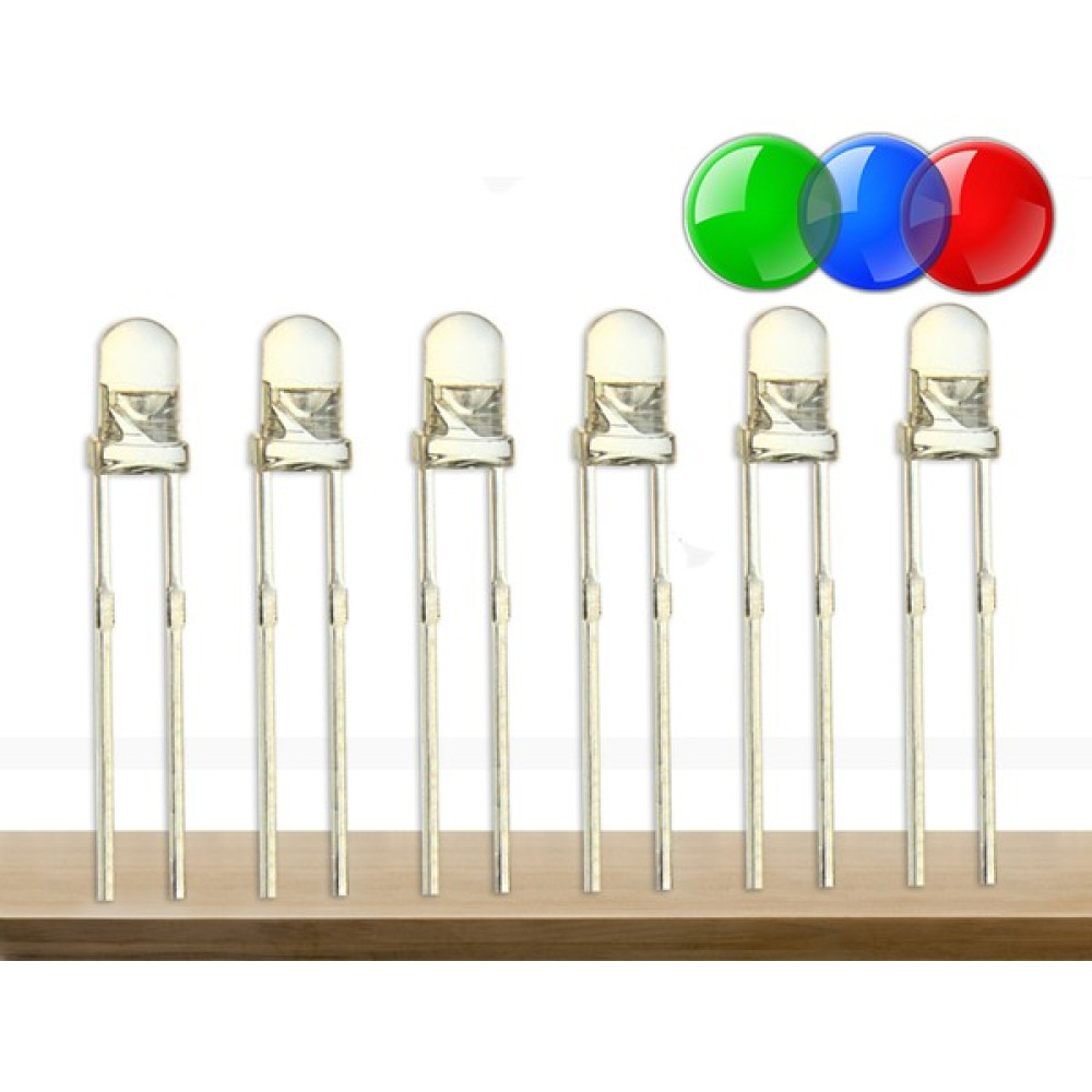 Elektromall 3mm Rgb(Kırmızı-Yeşil-Mavi) Flaşör Led - 100 Adet Led Aydınlatmalar Fiyatı