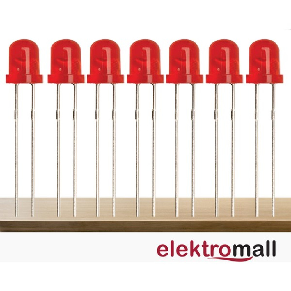 Elektromall 5mm Kırmızı Diffused Led(10 Adet) - 5 m Led Aydınlatmalar Fiyatı