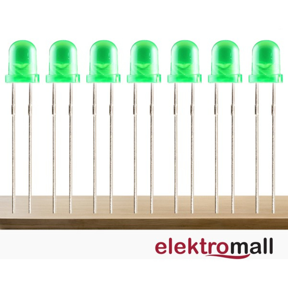 Elektromall 5mm Yeşil Diffused LED(100 Adet) - 5 mm Led Aydınlatmalar Fiyatı