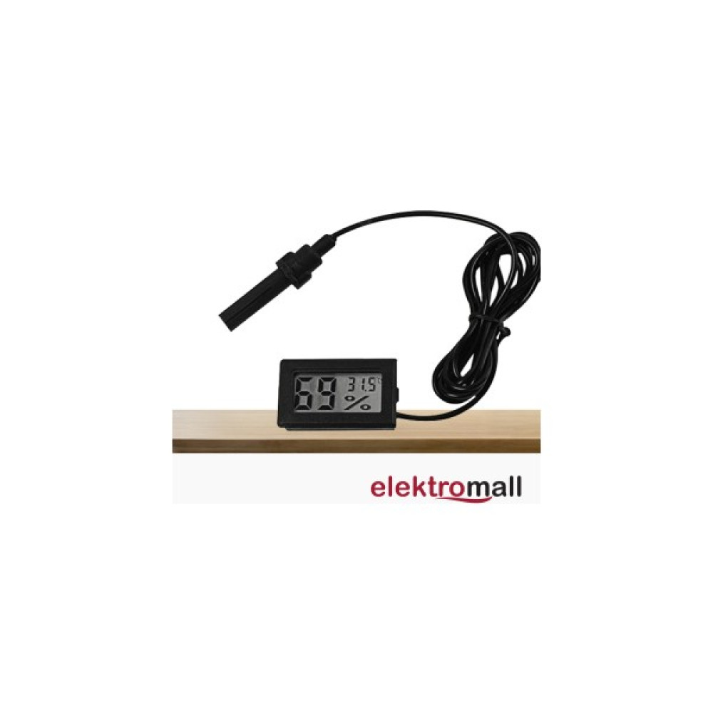 Elektromall Dijital Nem Ölçerli Iç Veya Dış Sıcaklık Ölçer Ev ve Bebek Odası Higrometre Termometresi - Siyah Diğer Test ve Ölçüm Cihazları Fiyatı