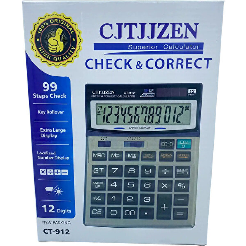 Elektronik CT-912 Hesap Makinesi Ofis Masaüstü 12 Haneli Digital Hesap Makinesi Fiyatı