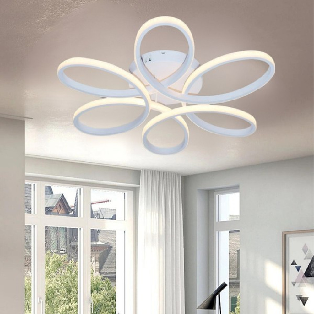 Elektroyou Linup Modern Beyaz Plafonyer Tavana Sıfır Beyaz Işık Salon Mutfak Yatak Odası LED Avize Avize Fiyatı