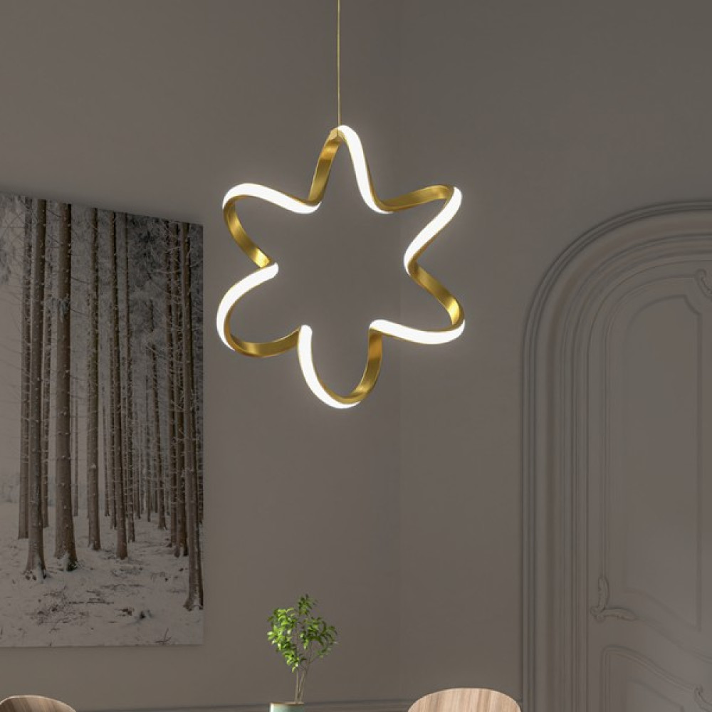 Elektroyou Yıldız Eskitme Tekli Sarkıt LED Beyaz Işık Ultra Ledli Salon Mutfak Oda Hol Ledli Avize Avize Fiyatı
