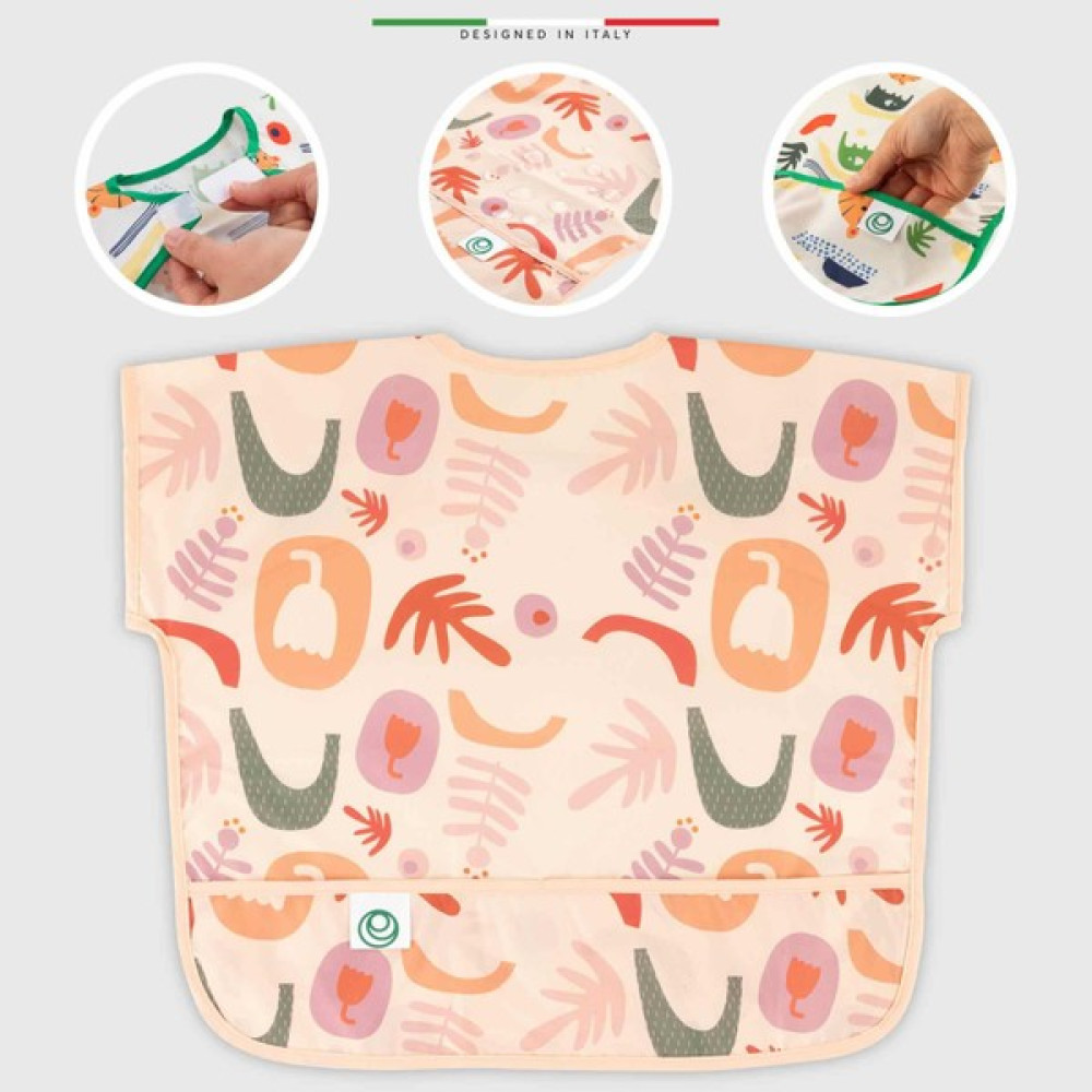 Elele Elelelife Bebek Mama Önlüğü Sıvı Geçirmez Leke Tutmaz Cepli Kısa Kollu 12-36 Ay Fiore - Renkli - 0 - 3 Yaş Mama Önlüğü Fiyatı
