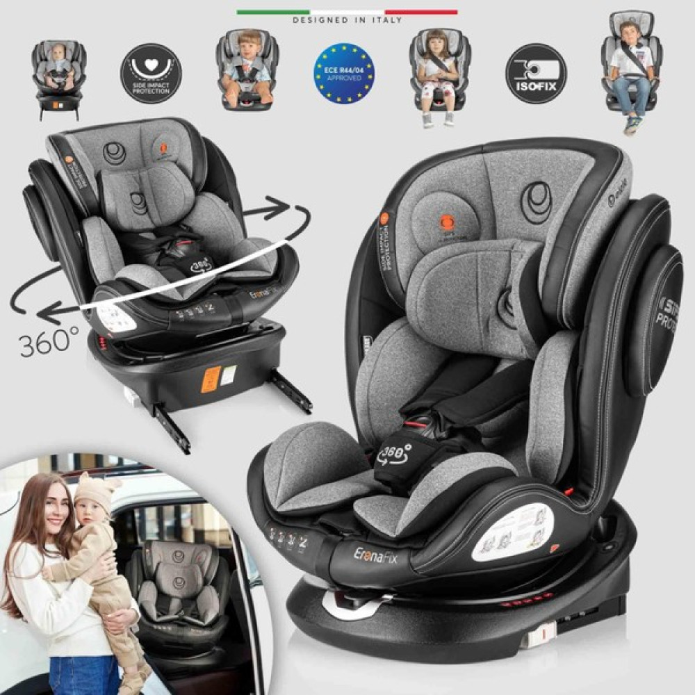 Elele Eronafix 360° Dönebilen Isofixli Oto Koltuğu 0-36 kg Siyah-Gri - Siyah - Gri Bebek Oto Koltuğu Fiyatı