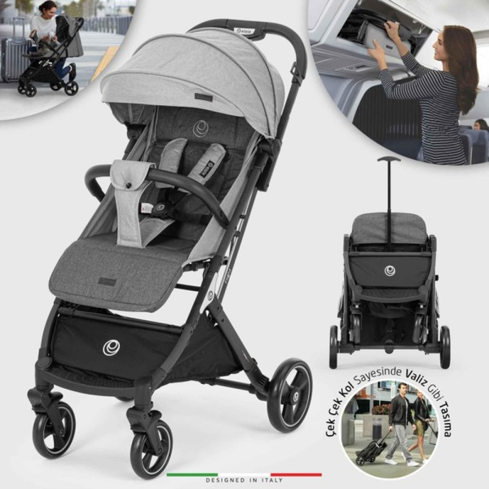 Elele Flight Kabin Tipi Bebek Arabası Gri-Siyah - Gri - Siyah Bebek Arabası-Puset Aksesuarları Fiyatı