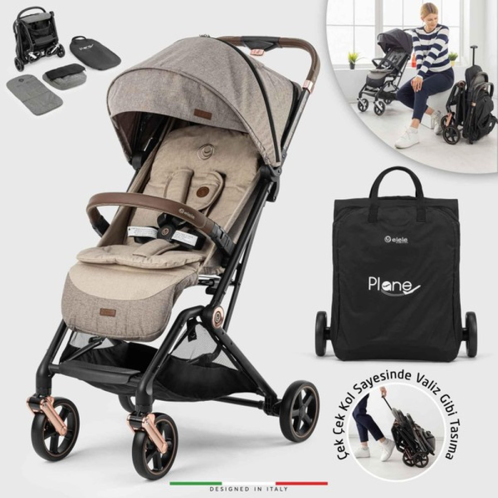 Elele Plane 2 Kabin Tipi Bebek Arabası Rose Kahverengi Bebek Arabası-Puset Aksesuarları Fiyatı