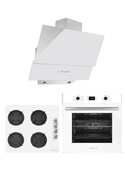 Elenberg Elite White Beyaz Cam Ankastre Set (Elb-627W + Elb-640W + Elb-3000W) Ankastre Setler Fiyatı