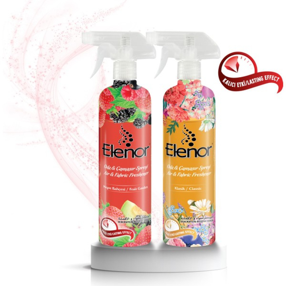 Elenor Oda ve Çamaşır Spreyi Klasik 500 ml + Meyve Bahçesi 500 ml Oda Kokusu Fiyatı