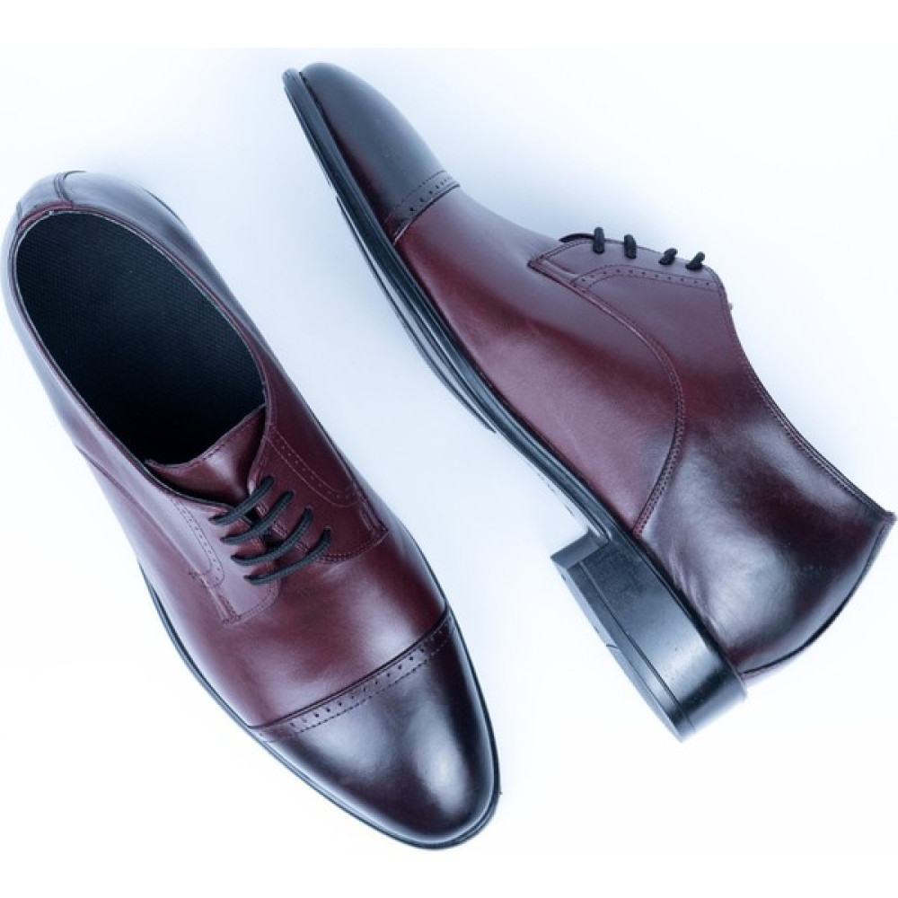 Elevold Bordo El Yapımı Renk Oxford Model +7 Veya +9 cm Boy Uzatan Gizli Topuk Ayakkabı Damatlık Kundura Erkek Klasik Ayakkabılar Fiyatı