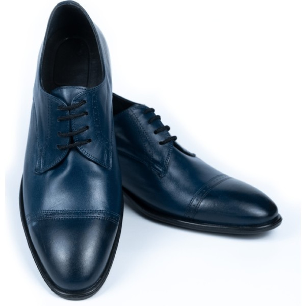 Elevold El Yapımı Lacivert Renk Oxford Model +7 Veya +9 cm Boy Uzatan Ayakkabı Damatlık Kundura Erkek Klasik Ayakkabılar Fiyatı