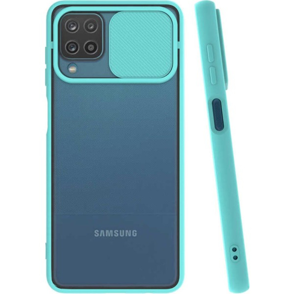 Elfia Samsung Galaxy M12 Kılıf Silikon Kamera Korumalı Kapak - Turkuaz Cep Telefonu Kılıfı Fiyatı