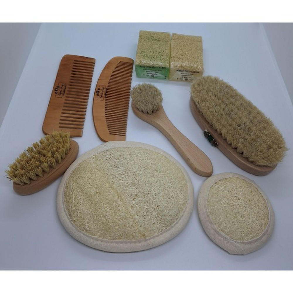 Elfida Shop Organik At Kılı Tampico Fırçaları Kabak Lifi Kese Set 4 Vücut Bakım Setleri Fiyatı