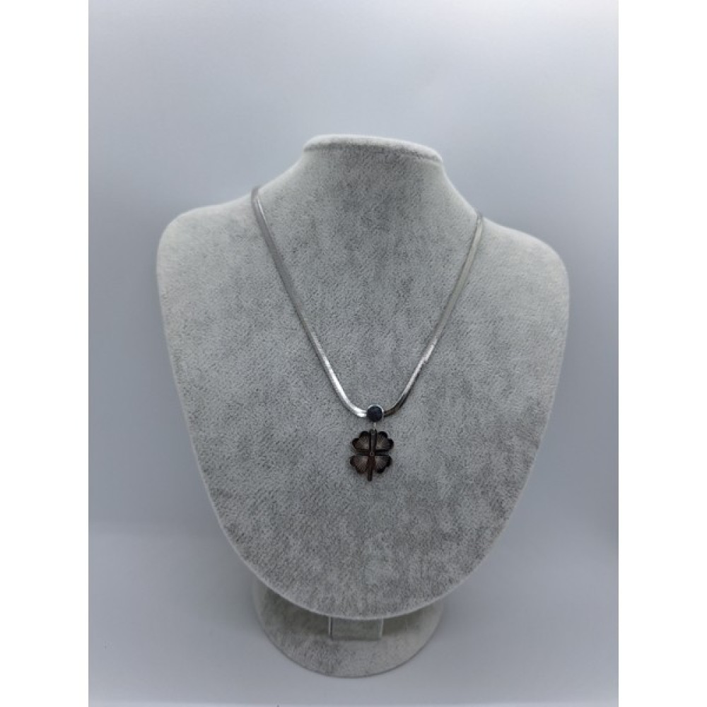 Elfida Shop Yonca Çelik Kolye - Silver Bijuteri Kolye Fiyatı