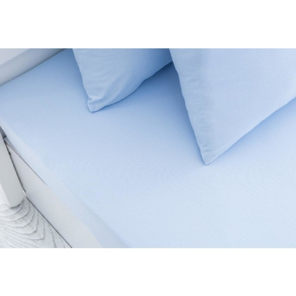 Elfin Fırst Class Ranforce Çift Kişilik Lastikli Çarşaf Seti 180X200+30CM - Yastık Kılıflı Açık Mavi - 180 x 200 cm Çarşaf Fiyatı