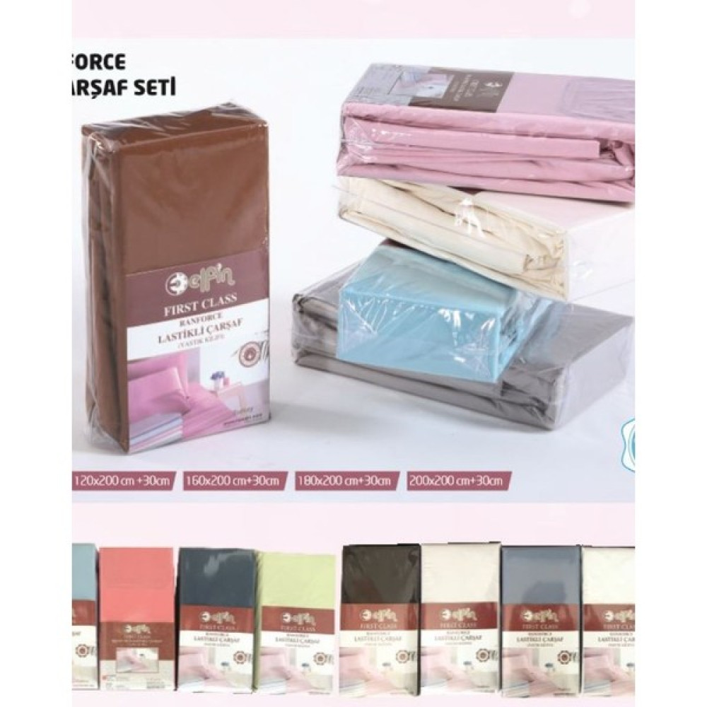 Elfin Fırst Class Ranforce Tek Kişilik Lastikli Çarşaf Seti 120X200+30CM - Yastık Kılıflı Sarı - 120 x 200 cm Çarşaf Fiyatı