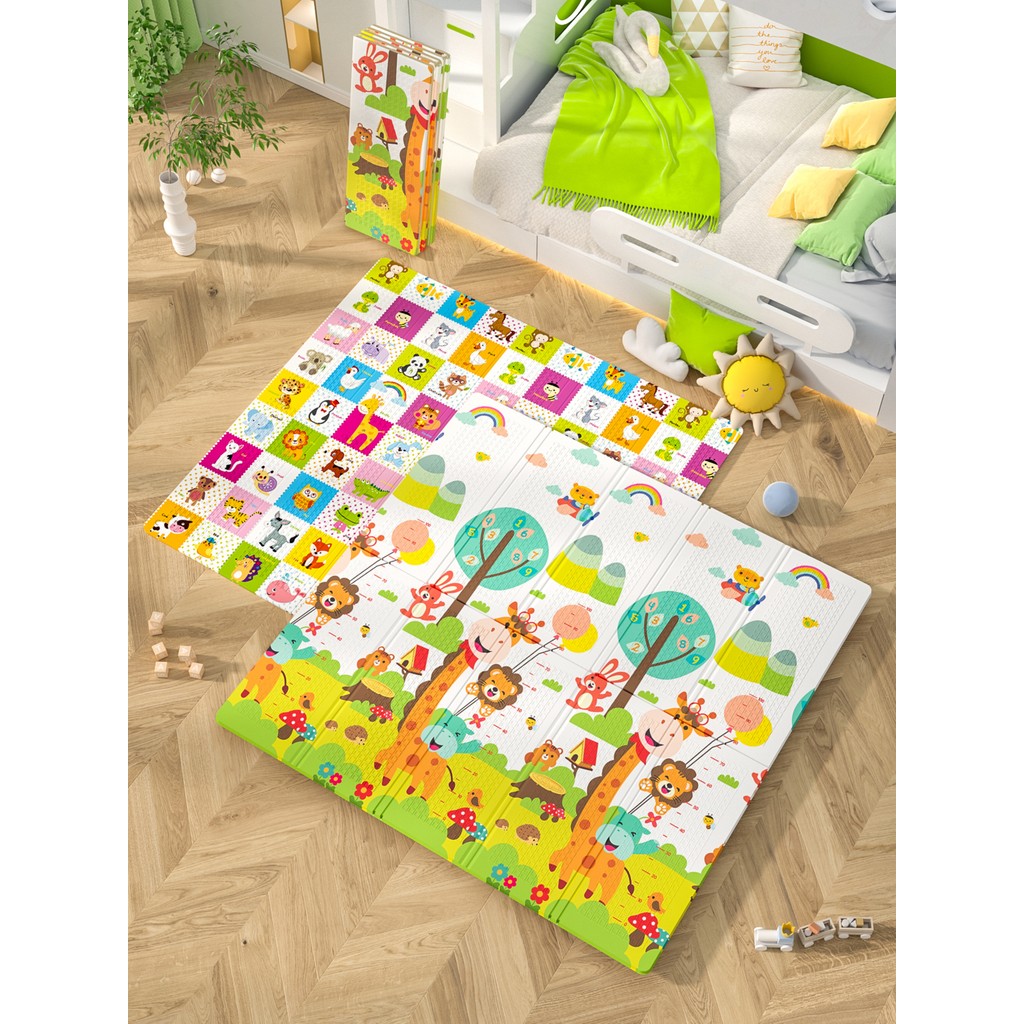Elfobaby Hello My Friends - Katlanabilir - Extra Large - Çift Yönlü - Oyun Halısı ve Matı 150X180X1 (Taşıma Çantası Hediyeli) - Renkli Salon Halısı Fiyatı