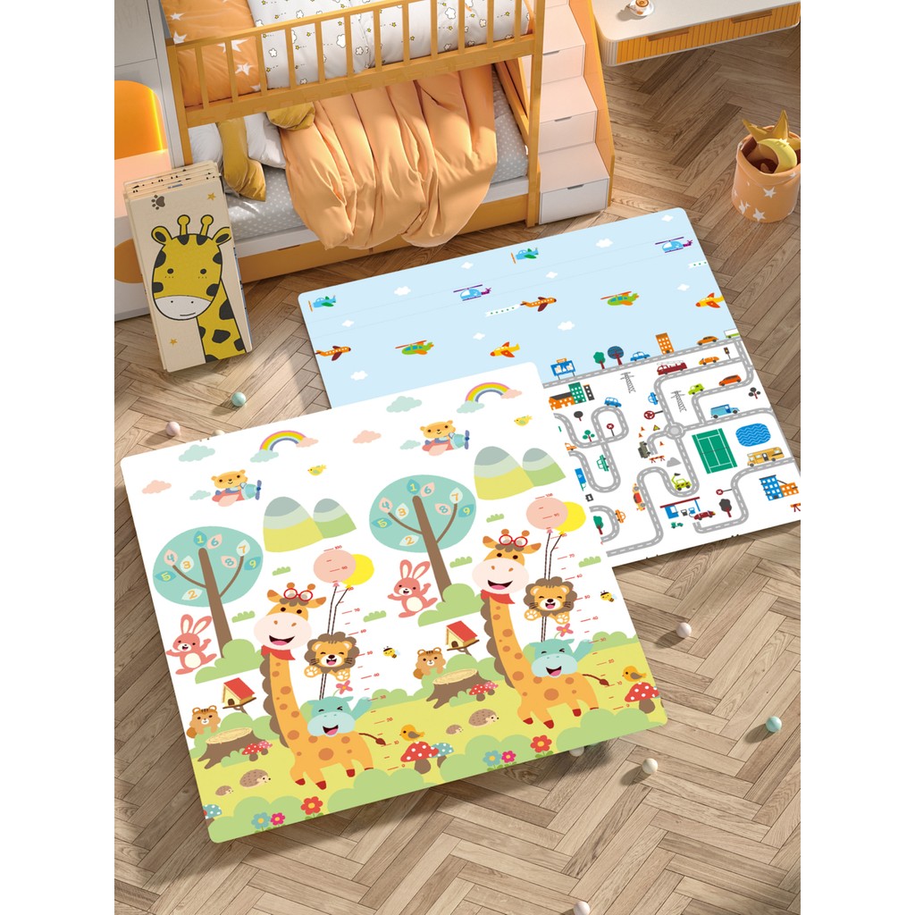 Elfobaby Taşıtlar Sevimli Dostlar - Katlanabilir - Extra Large - Çift Yönlü - Oyun Halısı ve Matı 150X180X1 (Taşıma Çantası Hediyeli) - Renkli Salon Halısı Fiyatı
