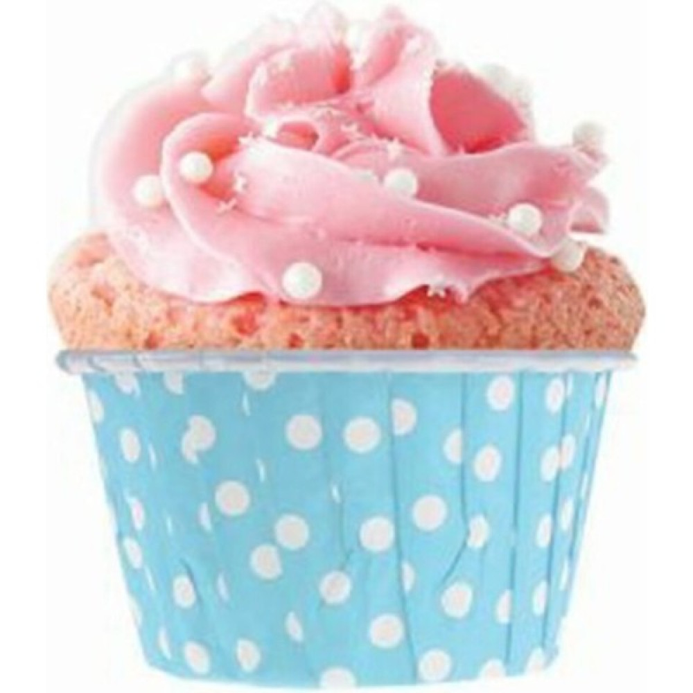 Elgala Muffin Cupcake Kek Kalıbı Puantiyeli Özel Pet Kapsül 20 Adet - Beyaz - Mavi Mutfak Gereçleri Fiyatı