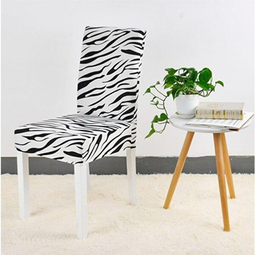Elgeyar Desenli Kadife Sandalye Kılıfı, Likrali, Lastikli, Standart - Zebra Desen (1 Adet) - 35 x 50 cm - Siyah - Beyaz Koltuk & Kanepe Örtüsü Fiyatı