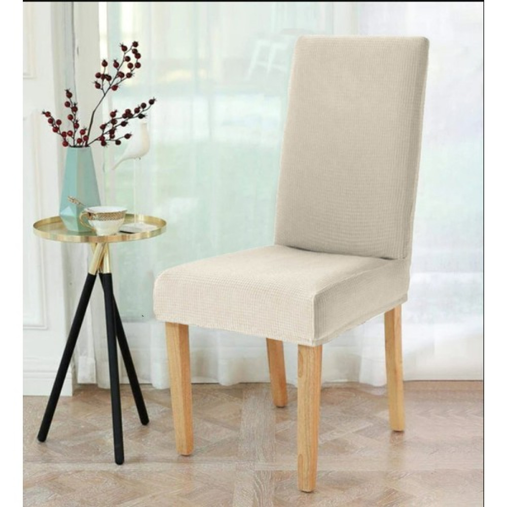 Elgeyar  likrali Sandalye Örtüsü, Sandalye Kılıfı, Lastikli ,standart (1 Paket 6 Adet) - 38 x 75 cm - Krem Koltuk & Kanepe Örtüsü Fiyatı