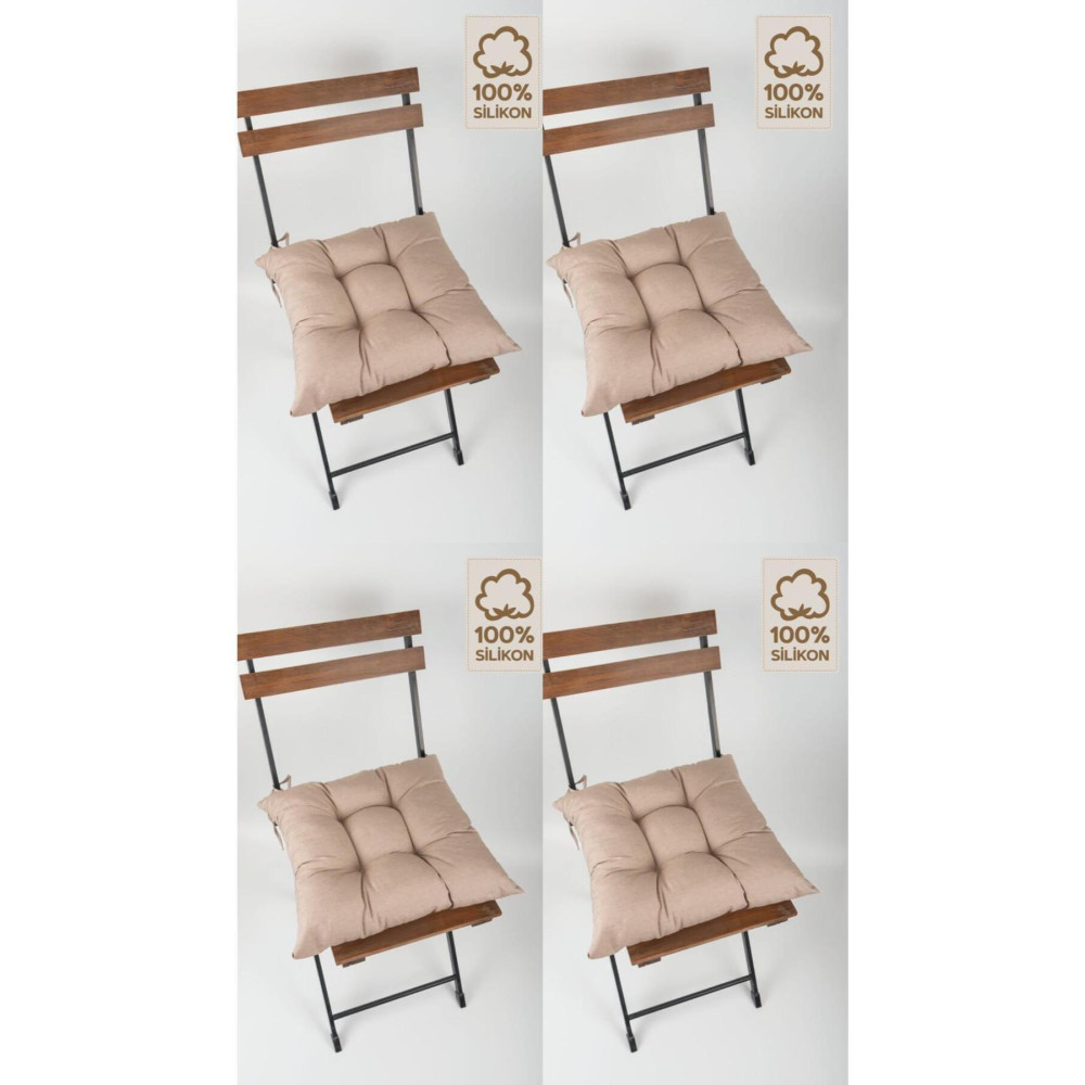 ElginHomeCollection 4lü Dekoratif Pofidik Sandalye Minderi Bağcıklı Kahverengi 40x40 Koltuk & Kanepe Örtüsü Fiyatı