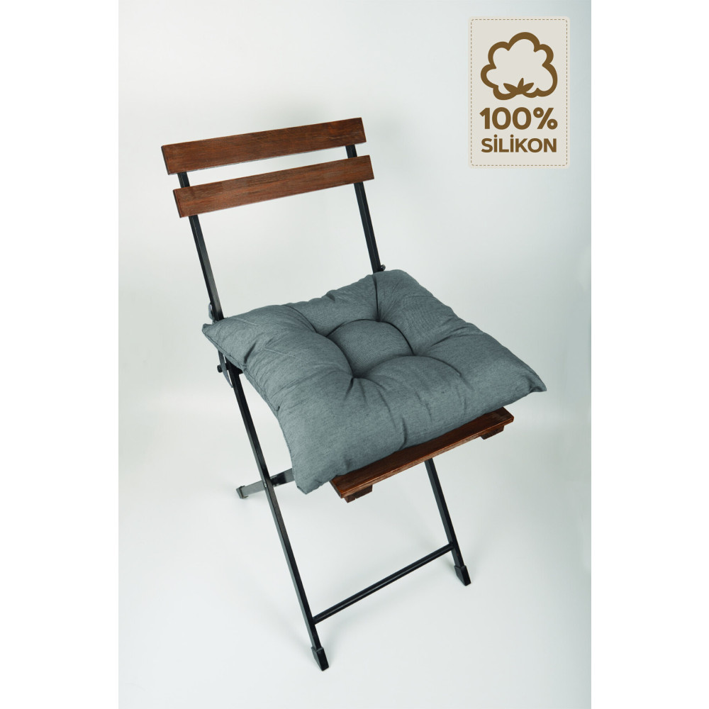 ElginHomeCollection Tekli Dekoratif Pofidik Sandalye Minderi Bağcıklı Gri 40x40 Koltuk & Kanepe Örtüsü Fiyatı