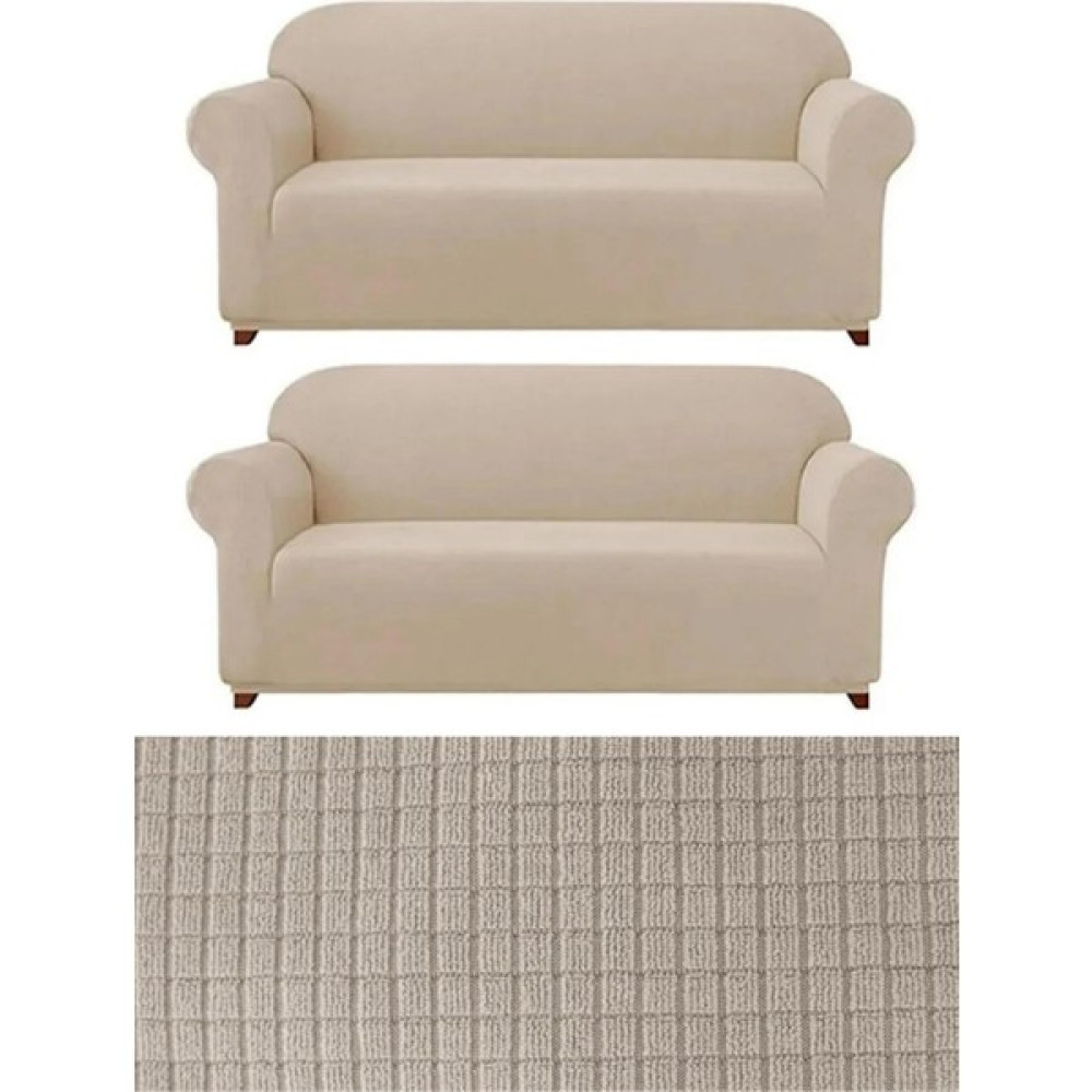 Elhos 3+3 Likralı Koltuk Takımı Örtüsü. Lastikli, Esnek, Yıkanabilir Koltuk, Kanepe, Çekyat Örtüsü - 180 x 230 cm - Vizon Koltuk & Kanepe Örtüsü Fiyatı