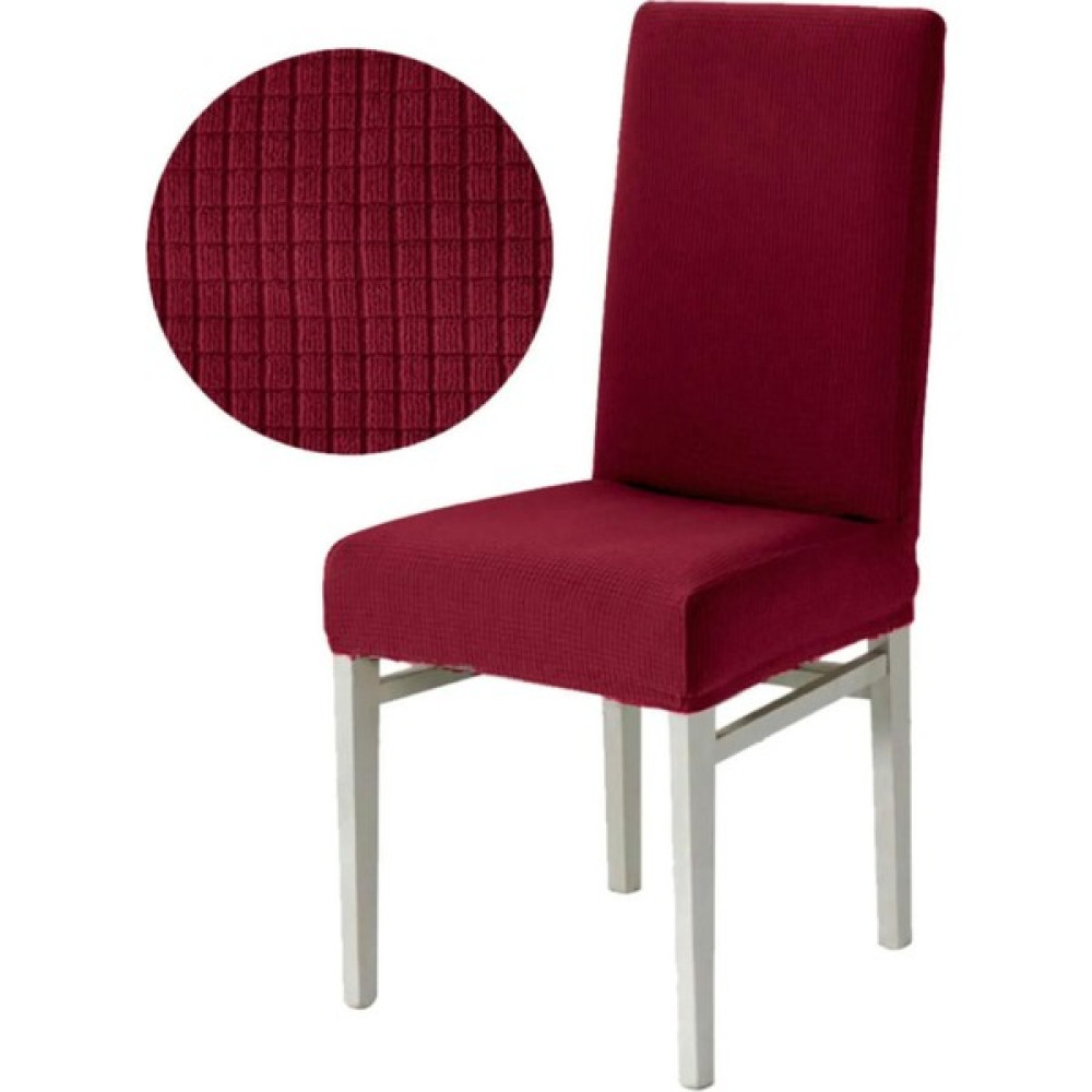 Elhoş 6 Adet Likralı Kumaş, Eteksiz, Sandalye Kılıfı. Yıkanabilir, Esnek, Lastikli Sandalye Örtüsü. - 45 x 45 x 60 cm - Bordo Koltuk & Kanepe Örtüsü Fiyatı