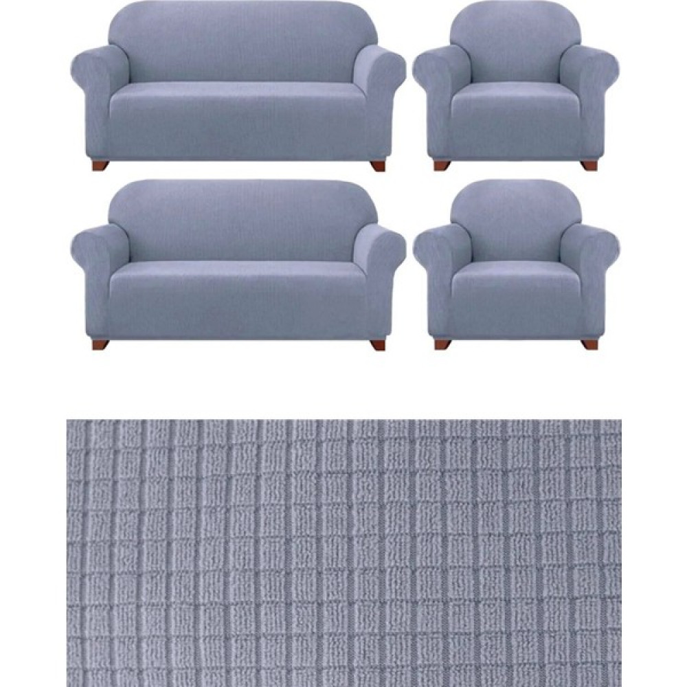 Elhoş Likrali 3+3+1+1 Lastikli Koltuk Takımı Kılıfı. Çekyat Koltuk Örtüsü Streç Esnek Kanepe Kılıfı - 180 x 230 cm - Gri Koltuk & Kanepe Örtüsü Fiyatı