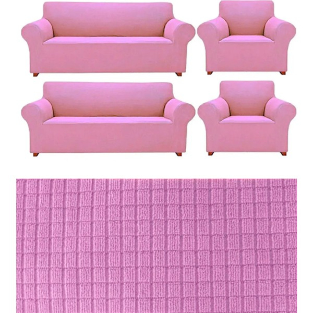 Elhoş Likrali 3+3+1+1 Lastikli Koltuk Takımı Kılıfı. Çekyat Koltuk Örtüsü Streç Esnek Kanepe Kılıfı - 180 x 230 cm - Pudra Koltuk & Kanepe Örtüsü Fiyatı
